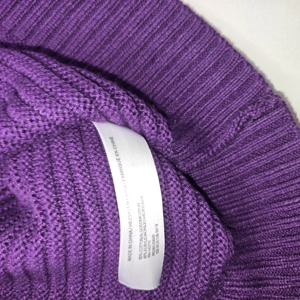 Eloquii Ribbed Sweater 14-16 Large Purple chunky  V Neck sweater  Plus Size - Picture 3 of 6